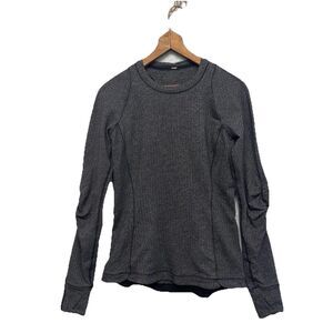 Lululemon Sweatshirt Women's Sz 8 Heathered Black Pocket‎ Long Sleeve Runderful